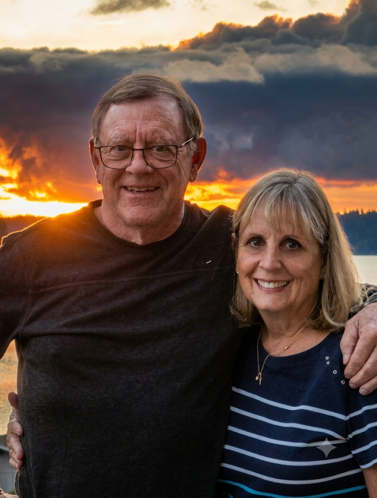 Mike and Sue Neil at sunset